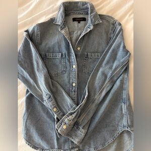 Quince Denim Button-Up Shirt | Light Wash Chambray Top